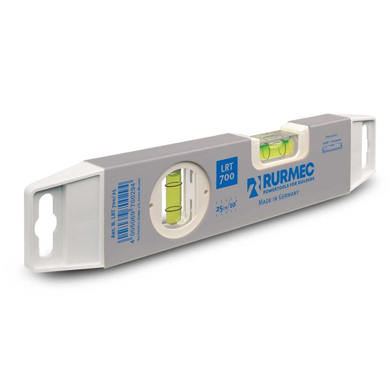 Livella a bolla compatta Rurmec LRT 700 in alluminio a profilo liscio rettangolare, 25cm Rurmec - 1 Livella a bolla compatta Rurmec LRT 700 in alluminio a profilo liscio rettangolare, 25cm Rurmec - 1