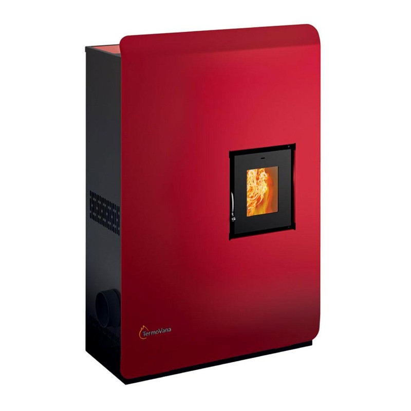 Stufa a pellet ermetica TermoVana Wave 8,0 Plus rossa Stufa a pellet ermetica TermoVana Wave 8,0 Plus rossa