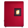 Stufa a pellet ermetica TermoVana Wave 8,0 Plus rossa vista frontale Stufa a pellet ermetica TermoVana Wave 8,0 Plus rossa vista frontale