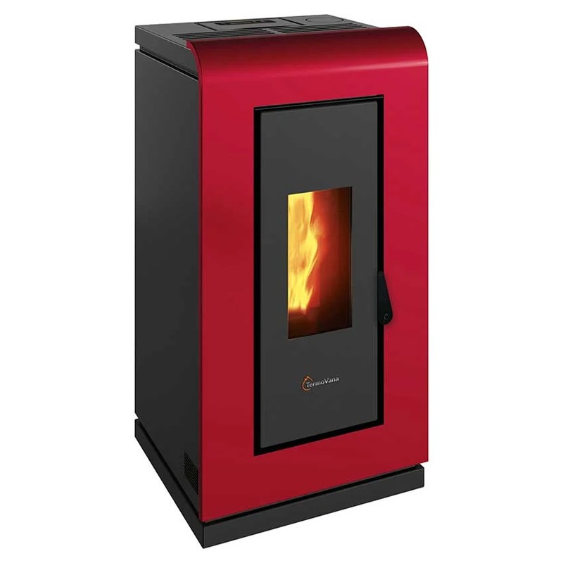 Stufa a pellet ermetica TermoVana Betty 11 Rossa con ventilazione ambiente, 10,4kW Termovana - 1 Stufa a pellet ermetica TermoVana Betty 11 Rossa con ventilazione ambiente, 10,4kW Termovana - 1