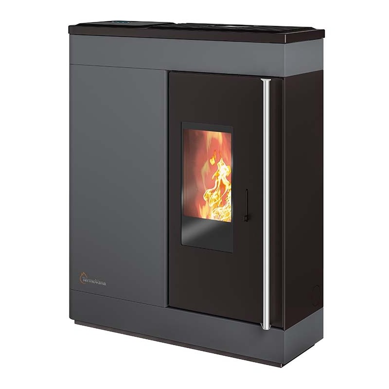 Stufa a pellet ermetica TermoVana Fine 14,3 Antracite canalizzabile ad una via, 13kW Stufa a pellet ermetica TermoVana Fine 14,3 Antracite canalizzabile ad una via, 13kW