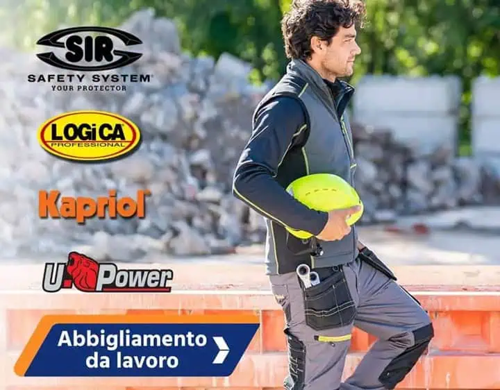 Abbigliamento professionale da lavoro invernale: Gilet da lavoro, pantaloni con tasche, giacche e felpe delle migliori marche Logica, Kapriol, Metrica, U-power per proteggersi al meglio
