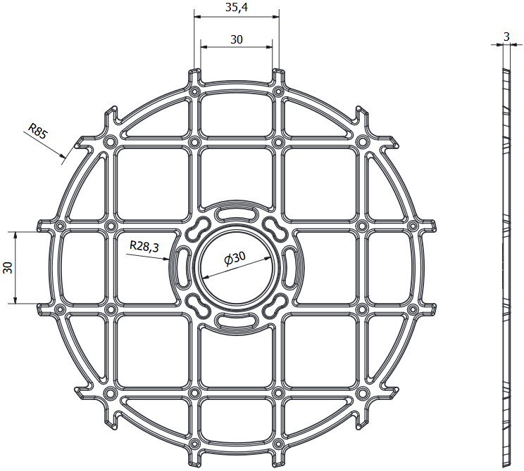 Schema tecnico dissipatore Circlenet Dakota