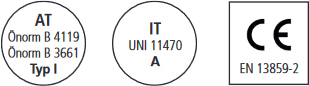 Icone caratteristiche membrana USB Windtop UV 210 Riwega